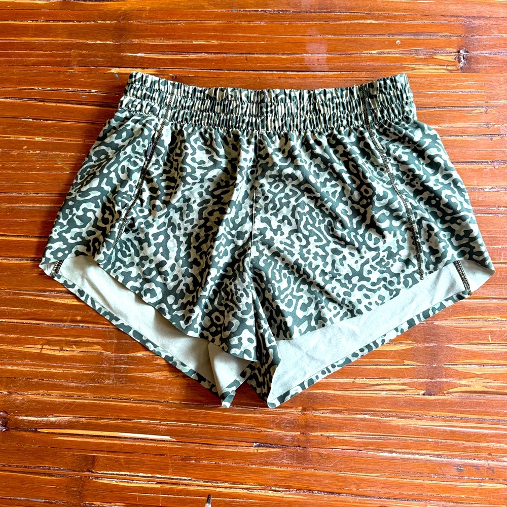 Athleta Olive Green Camo Athletic Shorts